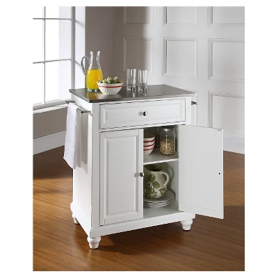 Cambridge Stainless Steel Top Portable Kitchen Island - White - Crosley 5 Cambridge Stainless Steel Top Portable Kitchen Island - White - Crosley - Image 3