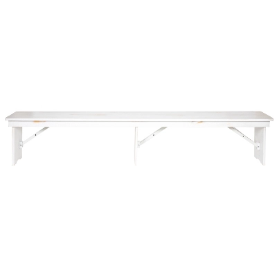 Flash Furniture HERCULES Series 8' X 12'' Solid Pine Folding Farm Bench With 3 Legs 4 Flash Furniture HERCULES Series 8' X 12'' Solid Pine Folding Farm Bench With 3 Legs - Image 2