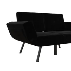 RealRooms Euro Upholstered Tufted Loveseat Futon With Storage Pockets -Furniture Shop GUEST c635820a 0f4a 436f 8165 0a39a7244c26