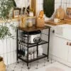 Costway 3-Tier Kitchen Serving Cart Utility Standing Microwave Rack W/ Hooks 2 Costway 3-Tier Kitchen Serving Cart Utility Standing Microwave Rack W/ Hooks -Furniture Shop GUEST c65e9e08 e207 4e84 afd4 c675b4593e27