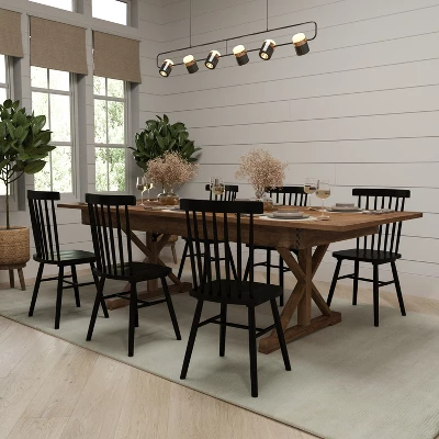 Merrick Lane 8' X 40" Rectangular Antique Rustic Solid Pine Foldable Dining Table With Crisscross Legs 8 Merrick Lane 8' X 40" Rectangular Antique Rustic Solid Pine Foldable Dining Table With Crisscross Legs - Image 6