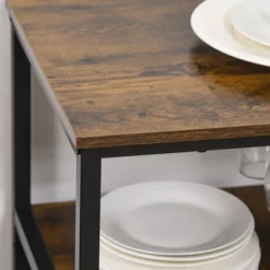 HOMCOM Industrial Wine Rack With 11-Bottles Holder, Free Standing Wine Shelf With Glass Holders For Home Bar, Kitchen, Rustic Brown 11 HOMCOM Industrial Wine Rack With 11-Bottles Holder, Free Standing Wine Shelf With Glass Holders For Home Bar, Kitchen, Rustic Brown -Furniture Shop GUEST c6e46614 dca2 4ce6 967e 37fe66fcf6ac