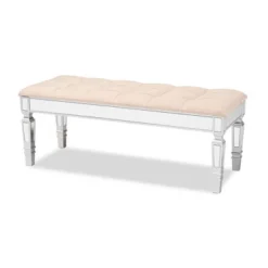 Hedia Fabric Upholstered And Wood Accent Bench - Baxton Studio -Furniture Shop GUEST c6ed9c81 fa8f 4321 93ab dc96d345cde3