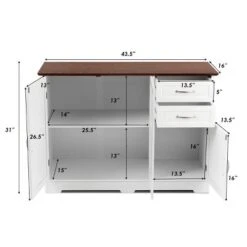 Costway Buffet Sideboard Kitchen Cupboard Storage Cabinet W/ 2 Drawers & 3 Doors White 12 Costway Buffet Sideboard Kitchen Cupboard Storage Cabinet W/ 2 Drawers & 3 Doors White -Furniture Shop GUEST c71c6e53 7375 429d 8886 728a4d32f80b