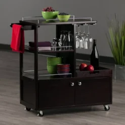 Galen Entertainment Cart With Serving Tray Wood/Espresso - Winsome -Furniture Shop GUEST c753d23b ffc0 4757 aa4b 10fb6cb491ed