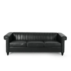 Drury Contemporary Channel Stitch 3 Seater Sofa With Nailhead Trim - Christopher Knight Home 25 Drury Contemporary Channel Stitch 3 Seater Sofa With Nailhead Trim - Christopher Knight Home -Furniture Shop GUEST c76fd34a 71d9 4417 886c c1578ecad0e3