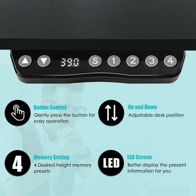 Costway Electric 55''x28'' Standing Desk Adjustable Sit To Stand W/ Controller 7 Costway Electric 55''x28'' Standing Desk Adjustable Sit To Stand W/ Controller - Image 5