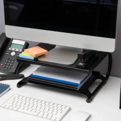 Mind Reader Monitor Stand/Riser 2 Tier Ventilated Metal Black 13 Mind Reader Monitor Stand/Riser 2 Tier Ventilated Metal Black -Furniture Shop GUEST c8296c34 6160 42f5 b02a 19f03e1bce99