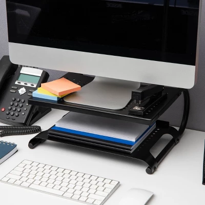 Mind Reader Monitor Stand/Riser 2 Tier Ventilated Metal Black 8 Mind Reader Monitor Stand/Riser 2 Tier Ventilated Metal Black - Image 6