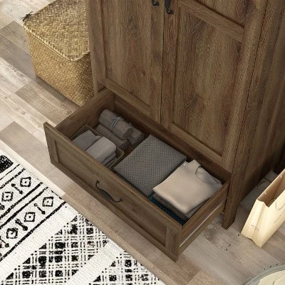 Nurembo 1 Drawer Wardrobe Closet Distressed Walnut - HOMES: Inside + Out 8 Nurembo 1 Drawer Wardrobe Closet Distressed Walnut - HOMES: Inside + Out - Image 6