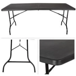 Folding Table - Lightweight Portable Folding Desk - 6-Foot-Long Plastic Table For Camping, Playing Cards, Parties, And Dining By Everyday Home (Black) 12 Folding Table - Lightweight Portable Folding Desk - 6-Foot-Long Plastic Table For Camping, Playing Cards, Parties, And Dining By Everyday Home (Black) -Furniture Shop GUEST c8853898 7f55 4953 91bf e44284031841