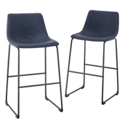 Set Of 2 Laslo Modern Upholstered Faux Leather Barstools - Saracina Home 24 Set Of 2 Laslo Modern Upholstered Faux Leather Barstools - Saracina Home -Furniture Shop GUEST c8a50b3f e53f 45a3 9849 a53a3762f432