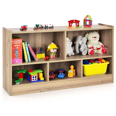 Costway Kids 2-Shelf Bookcase 5-Cube Wood Toy Storage Cabinet Organizer 13 Costway Kids 2-Shelf Bookcase 5-Cube Wood Toy Storage Cabinet Organizer - Image 11