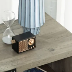 HOMCOM Farmhouse Side Table With 1 Drawer, 1 Open Shelf And Tabletop For Living Room, Set Of 2, Gray Oak -Furniture Shop GUEST c8b23572 7d0c 4521 bd6e 863df43601c1