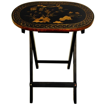 Rosewood TV Tray Set - Oriental Furniture 4 Rosewood TV Tray Set - Oriental Furniture - Image 2