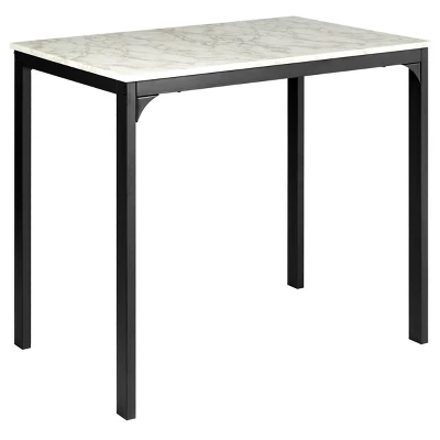 Tangkula 3 Pieces Counter Height Table Set 2 Chairs Bar Dining Room Faux Marble 6 Tangkula 3 Pieces Counter Height Table Set 2 Chairs Bar Dining Room Faux Marble - Image 4