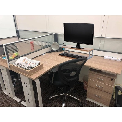 Mind Reader 2 Tier Monitor Stand/Riser With Sliding Drawer For Keyboard Brown 4 Mind Reader 2 Tier Monitor Stand/Riser With Sliding Drawer For Keyboard Brown - Image 2