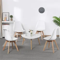 Yaheetech Pack Of 4 Upholstered Dining Chairs For Dining Room, Kitchen