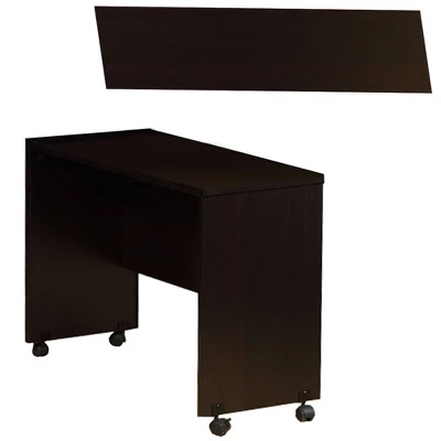 Stylish Desk With Spacious Display Top Dark Brown - Benzara 5 Stylish Desk With Spacious Display Top Dark Brown - Benzara - Image 3