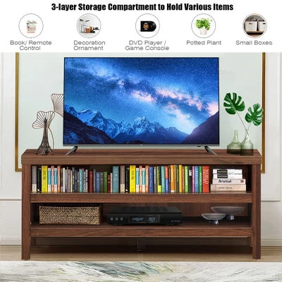 Costway 3-Tier TV Stand Console Cabinet For TV's Up To 45'' W/ Storage Shelves 7 Costway 3-Tier TV Stand Console Cabinet For TV's Up To 45'' W/ Storage Shelves - Image 5