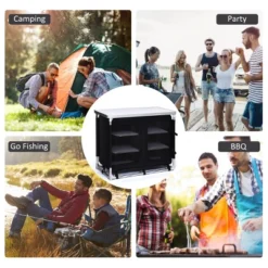 Costway Portable BBQ Aluminum Camping Table Kitchen Cook Station W/ Storage Organizer 13 Costway Portable BBQ Aluminum Camping Table Kitchen Cook Station W/ Storage Organizer -Furniture Shop GUEST caf2b4c6 e2cb 4cf1 9868 6c5e5bf11c09