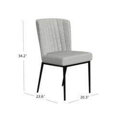 Channel Back Dining Chair With Metal Legs Light Gray - HomePop -Furniture Shop GUEST cb9718e4 5724 4d5b a81c 613d27c25fc4
