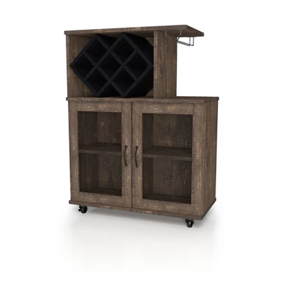 Morse Farmhouse Mobile Wine Cabinet Reclaimed Oak - HOMES: Inside + Out 5 Morse Farmhouse Mobile Wine Cabinet Reclaimed Oak - HOMES: Inside + Out - Image 3