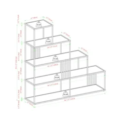 55.5" Modern 4 Shelf With Metal Bar Room Divider Bookcase Coastal Oak/Black - Saracina Home 17 55.5" Modern 4 Shelf With Metal Bar Room Divider Bookcase Coastal Oak/Black - Saracina Home -Furniture Shop GUEST cc7da339 0cfb 4594 9f54 82cb5df98f11