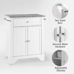 Lafayette Granite Top Portable Kitchen Island/Cart White/Gray - Crosley -Furniture Shop GUEST cc95412a e5fd 4cea 80b7 ad9619297c75