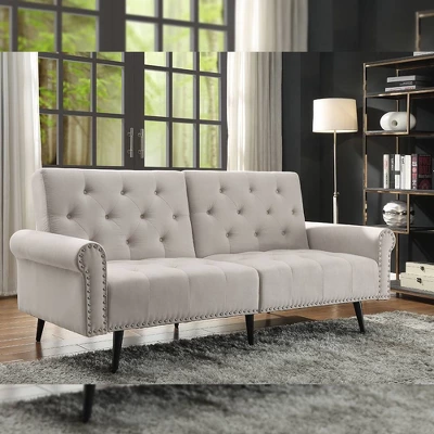82" Eiroa Sofa Beige Fabric - Acme Furniture 3 82" Eiroa Sofa Beige Fabric - Acme Furniture