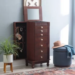 Tierra Contemporary Jewelry Armoire Merlot Brown - Powell Company 24 Tierra Contemporary Jewelry Armoire Merlot Brown - Powell Company -Furniture Shop GUEST ce140a75 c645 41c6 a061 02ef6529242d