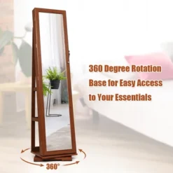 Costway 360degree Rotatable Jewelry Cabinet 2-in-1 Lockable Mirrored Organizer 19 Costway 360degree Rotatable Jewelry Cabinet 2-in-1 Lockable Mirrored Organizer -Furniture Shop GUEST ce4607be a022 4af4 90eb cdfa2f889c2c