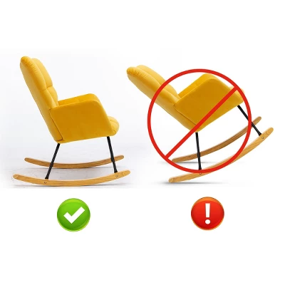 Epping Nursery Rocking Chair,Velvet Upholstered Glider Rocker Rocking Accent Chair,Wingback Rocking Chairs-Maison Boucle 5 Epping Nursery Rocking Chair,Velvet Upholstered Glider Rocker Rocking Accent Chair,Wingback Rocking Chairs-Maison Boucle - Image 3