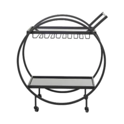 Contemporary Metal Round Bar Cart - Olivia & May 18 Contemporary Metal Round Bar Cart - Olivia & May -Furniture Shop GUEST cecddb36 372b 4d50 9b35 e5e490a5dd1d