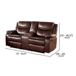 Recliner Loveseat With Leatherette Seating Brown - Benzara 9 Recliner Loveseat With Leatherette Seating Brown - Benzara -Furniture Shop GUEST cf33ae49 dc93 4869 8d6d a924acc52145