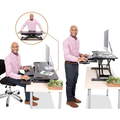 FlexPro Hero Standing Desk Converter - 37” Sit To Stand Desk With Keyboard Tray – Stand Steady 4 FlexPro Hero Standing Desk Converter - 37” Sit To Stand Desk With Keyboard Tray – Stand Steady - Image 2