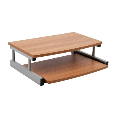 Mind Reader 2 Tier Monitor Stand/Riser With Sliding Drawer For Keyboard Brown 8 Mind Reader 2 Tier Monitor Stand/Riser With Sliding Drawer For Keyboard Brown - Image 6