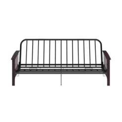 Full Size Holly Espresso Wood Arm Futon Frame With 6" Microfiber Mattress Tan - Room & Joy -Furniture Shop GUEST d053ce8c 5fb2 4b1c bc82 7d4b62fc276f