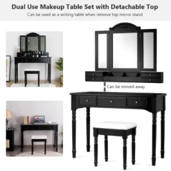 Costway 7 Drawers Vanity Set Dressing Table W/ Tri-Folding Mirror 20 Costway 7 Drawers Vanity Set Dressing Table W/ Tri-Folding Mirror -Furniture Shop GUEST d06da6d6 0348 40a8 ab6c 02b7bf3be176