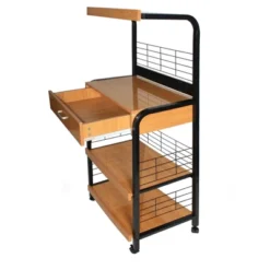 Better Home Products Kristi Metal Frame Microwave Stand With Storage In Black -Furniture Shop GUEST d0abf9ca d644 4d15 8fc2 f8f3e32c59ef