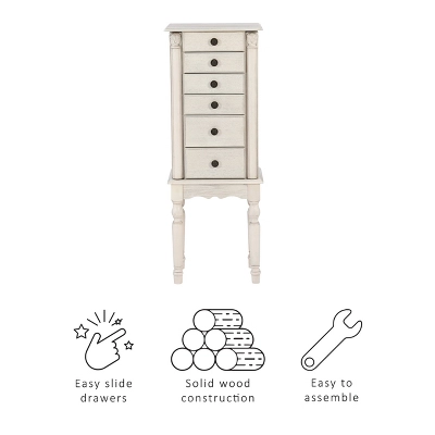 Obrecht Jewelry Armoire Off White - Powell Company 3 Obrecht Jewelry Armoire Off White - Powell Company