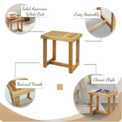 18"H Solid White Oak Mini Bench - Flora Home -Furniture Shop GUEST d2d200ff 5ee0 4500 9a5e ca950e562fb4