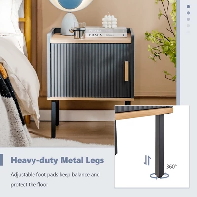 Costway Nightstand Bedside End Table With Door Cabinet For Living Room Bedroom 8 Costway Nightstand Bedside End Table With Door Cabinet For Living Room Bedroom - Image 6