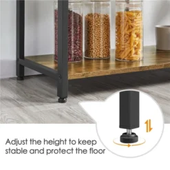 Yaheetech 5-Tier 56" H Baker’s Rack With Wire Basket & Power Outlets, Rustic Brown -Furniture Shop GUEST d2f303d9 3cac 4624 b80c 1ccb09947458