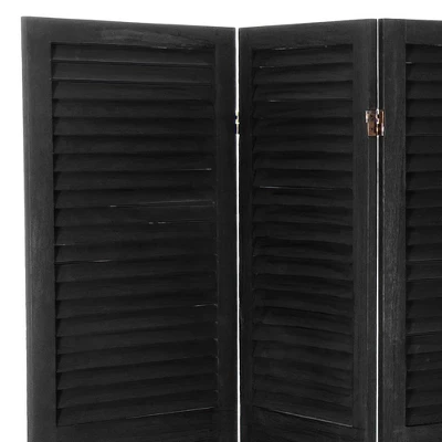 5 1/2 Ft. Tall Modern Venetian Room Divider - Black (6 Panels) 3 5 1/2 Ft. Tall Modern Venetian Room Divider - Black (6 Panels)