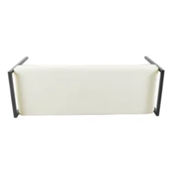 Modern Metal Sherpa Bench Cream - HomePop -Furniture Shop GUEST d3bbc3b8 5c01 4be5 b17b 8e8a88d02522
