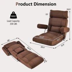 Costway Adjustable Lazy Sofa With Stepless Adjustable Back & 6-position Head/Lumbar/Seat Brown/Gray/Blue 13 Costway Adjustable Lazy Sofa With Stepless Adjustable Back & 6-position Head/Lumbar/Seat Brown/Gray/Blue -Furniture Shop GUEST d40eaed5 2566 4a3f aa81 3d338dcae32b