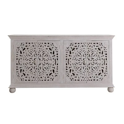 Bree Coastal 4 Door Sideboard White - Treasure Trove Accents 3 Bree Coastal 4 Door Sideboard White - Treasure Trove Accents