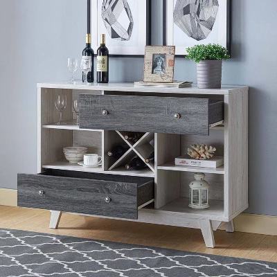 Abrama 2 Drawer Buffet White Oak/Distressed Gray - HOMES: Inside + Out 7 Abrama 2 Drawer Buffet White Oak/Distressed Gray - HOMES: Inside + Out - Image 5