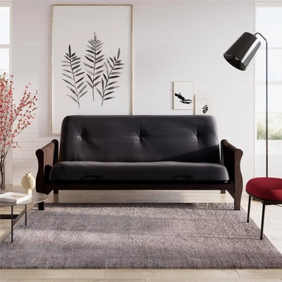 Full Chester Wood Arm Futon Frame With 8" Polyester Mattress - Room & Joy 6 Full Chester Wood Arm Futon Frame With 8" Polyester Mattress - Room & Joy - Image 4